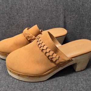 J Crew Suede Wooden Clogs